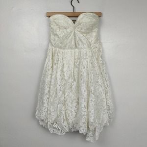 Sarah Seven White Lace Mini Dress